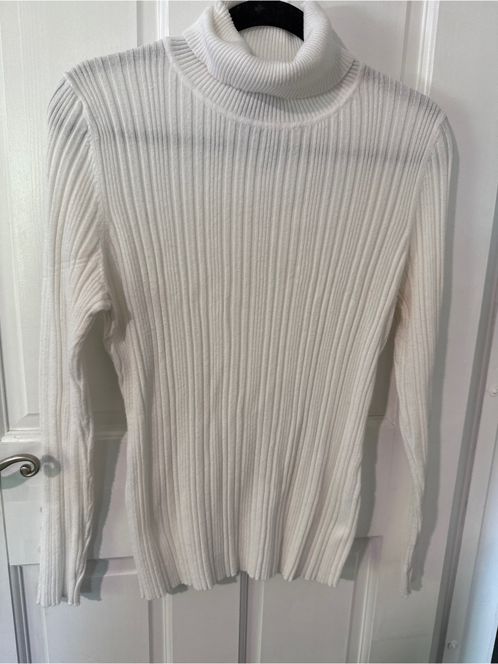 united states sweaters White Ribbed Turtleneck Sweater